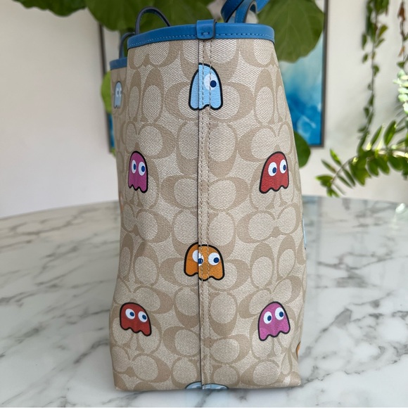 Coach Reversible City Tote Bag in Signature Canvas Pac Man Ghost Print f72905 - Picture 6 of 15